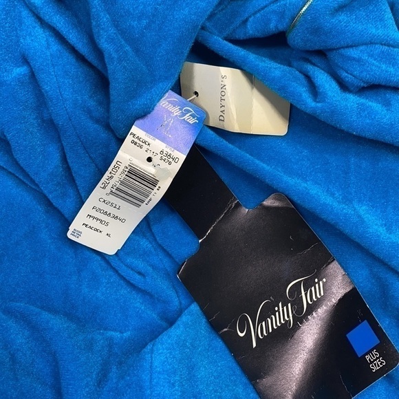 Vintage Vanity Fair Peacock Blue Robe 80's NWT Size XL RARE - Picture 8 of 11